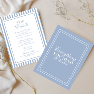 Dusty Blue Old Money Wedding Details Enclosure Card