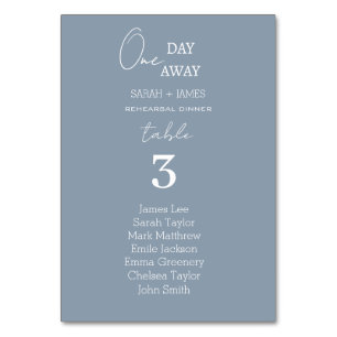 Dusty Blue One Day Away Wedding Seating Chart  Table Number