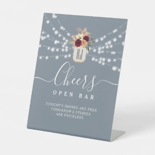 Dusty Blue Open Bar Wedding Sign