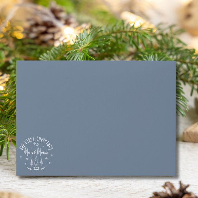 Dusty Blue Our 1st Christmas Married Envelope (Creator Uploaded)