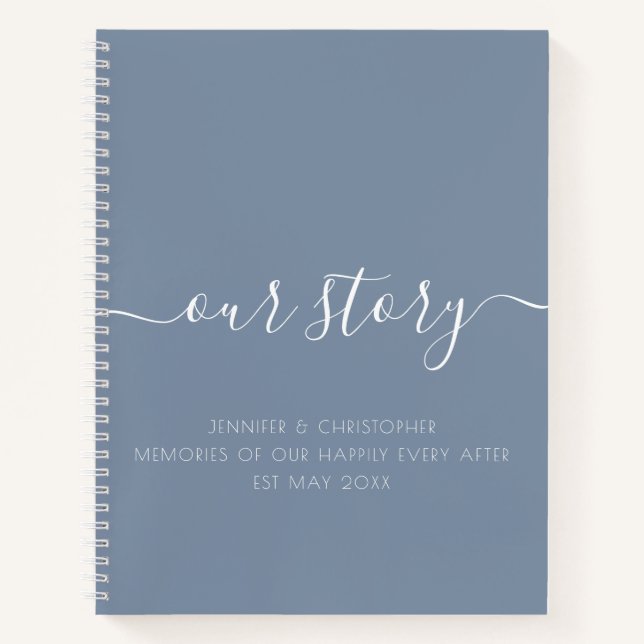 Dusty Blue Our Story Memories Couple's Keepsake Notebook (Front)
