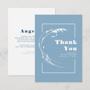 Dusty Blue Pampas Grass Romantic Thank You Card