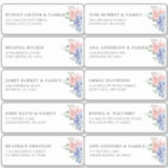 Dusty Blue Pastel hydrangea Guest Name Address<br><div class="desc">Modern wedding guest name address featuring light blue/ dusty blue watercolor hydrangeas with pastel pink , blush, peach , white roses, peonies, sage eucalyptus leaves, branches and foliage. Muted soft and dreamy romantic shades spring summer watercolor floral designs to match with your themed wedding. Please find more matching designs and...</div>