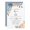 Dusty Blue Peach Botanical Wedding Invitation
