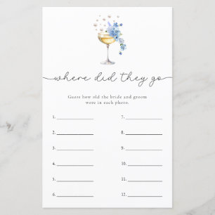 Dusty Blue Pearls & Prosecco Bridal Shower Game