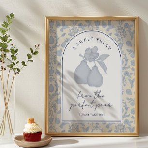 Dusty Blue Perfect Pear Bridal Shower Favour Sign