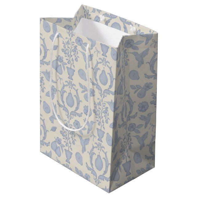 Dusty Blue Perfect Pear Bridal Shower Gift Bag (Back Angled)