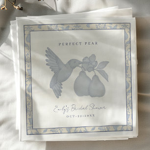 Dusty Blue Perfect Pear Bridal Shower Napkins