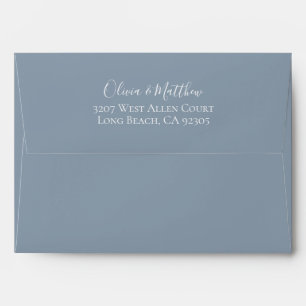 Dusty Blue Personalised Return Address Envelope