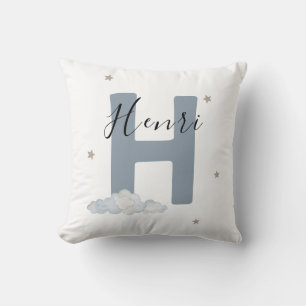 Dusty Blue Personalized Baby Name Pillow Custom