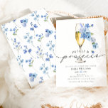 Dusty Blue Petals & Prosecco Bridal Shower Invitation<br><div class="desc">Step into a world of unparalleled charm and originality with our Dusty Blue Petals & Prosecco Bridal Shower Invitation. Here, we've seamlessly blended three beloved bridal shower themes into a singular masterpiece, crafting an invitation that exudes unmatched elegance and innovation. In this exclusive design, we've combined the timeless tradition of...</div>