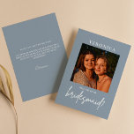 Dusty Blue Photo Bridesmaid Minimal Proposal Card<br><div class="desc">Dusty Blue Photo Bridesmaid Minimalist Proposal Card. The word 'bridesmaid' is not editable. Please upload a horizontal/landscape photo. Check the collection for more matching items.</div>