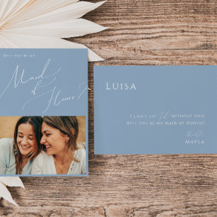 Dusty Blue   Photo Maid of Honour Proposal Card
