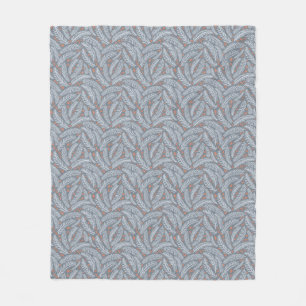 Dusty Blue Pine Tree Leaf Christmas Holiday Fleece Blanket