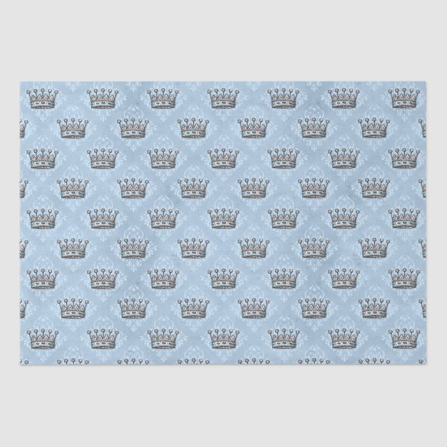 Dusty Blue & Pink Alice In Wonderland Baby Shower Tissue Paper (Front)