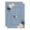 Dusty Blue Pink Blush Floral Gold Frame Wedding
