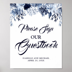 Dusty Blue Please Sign Our Wedding Guestbook