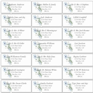 Dusty Blue Poppies  Guest Name Address Labels