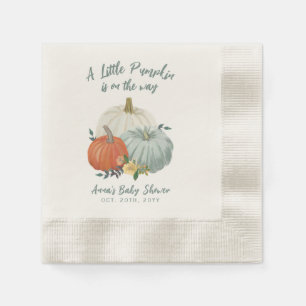  Dusty Blue Pumpkin Baby Shower Napkin