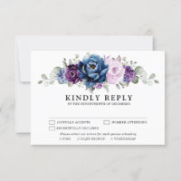 Dusty Blue Purple Navy Lilac Blooms Wedding