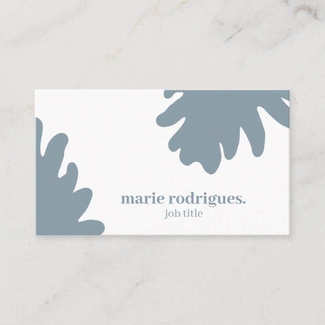 Dusty Blue QR Code Business Card (Front)