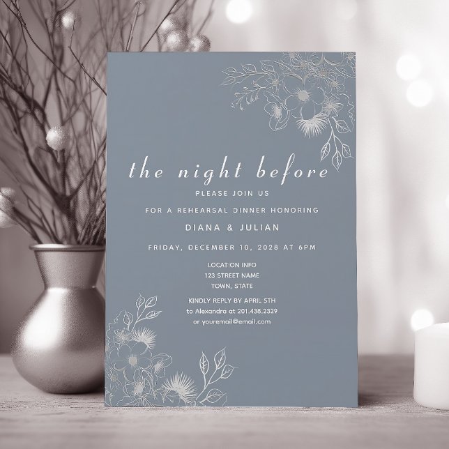 Dusty Blue Rehearsal Dinner Invitation (Creator Uploaded)