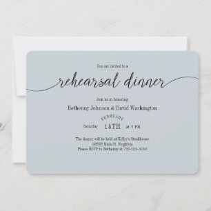 Dusty Blue Rehearsal Dinner Invitation