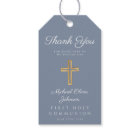 Dusty Blue Religious Cross Boy First Communion