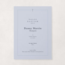 Dusty Blue Religious Scalloped Cross Baptism