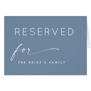 Dusty Blue Reserved Seating Sign   Modern Wedding