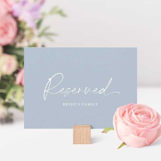 Dusty Blue Reserved Wedding Table Card (Creator Uploaded)
