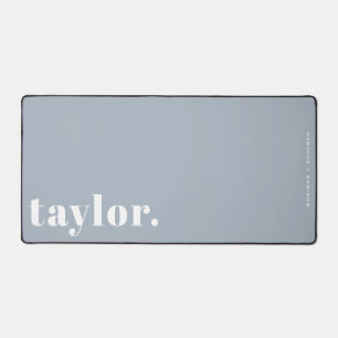 Dusty Blue Retro Typography Personalised Desk Mat