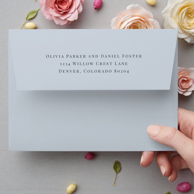 Dusty Blue Return Address Wedding Envelope (Creator Uploaded)
