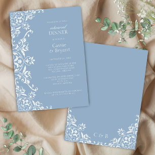 Dusty Blue Romantic Rehearsal Dinner Invitation