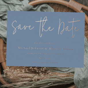 Dusty Blue & Rose Gold Wedding Save the Date