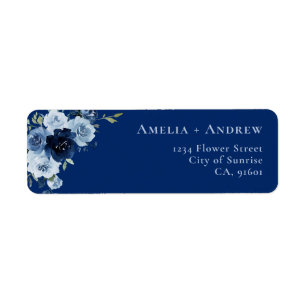 Dusty Blue Rose Navy Floral Wedding