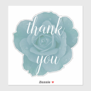 Dusty Blue Rose Thank You Message Floral Wedding