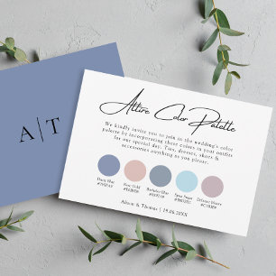 Dusty Blue   Rose Wedding Colour Palette Attire Enclosure Card