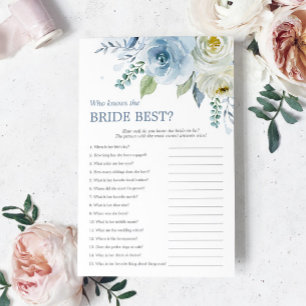 Dusty Blue Rose Who Knows The Bride Best Game