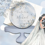 Dusty Blue Roses Floral Watercolor Wedding  Paper Plate<br><div class="desc">Gorgeous dusty blue and ivory roses with dangling ribbons done in soft watercolors.  Add names & date to personalise.  Perfect for your wedding or special occasion.</div>