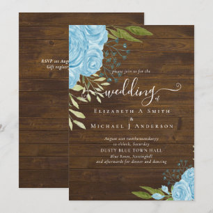 Dusty Blue Roses Rustic Wood Wedding Budget