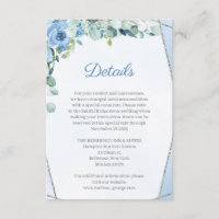 Dusty Blue Roses Silver Geometric Wedding Details