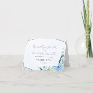 Dusty Blue Roses Thank You Card