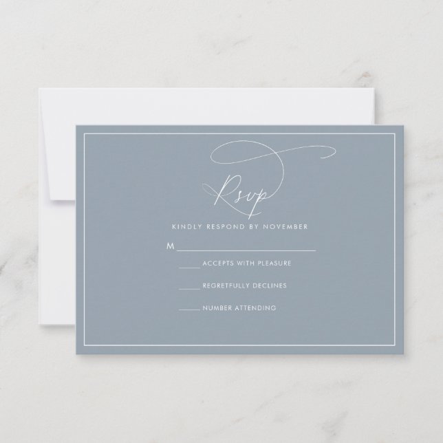 Dusty Blue RSVP CArd (Front)