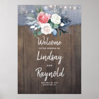 Dusty Blue Rustic Country Wedding Welcome