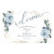 Dusty Blue Rustic Floral  Calligraphy Welcome