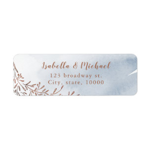Dusty blue rustic floral return address