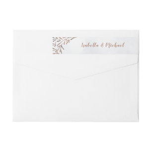 Dusty blue rustic floral wedding wrap around label