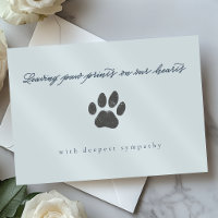 Dusty Blue Rustic Gray Paw Print cat Loss Sympathy