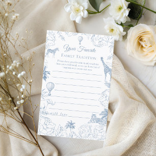 Dusty Blue Safari Jungle Animals Baby Advice Card